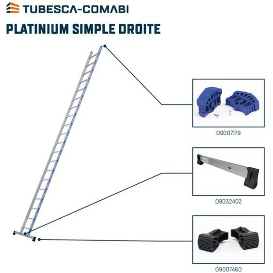 Échelle en aluminium H6,7 m Platinium simple droite TUBESCA 02410120