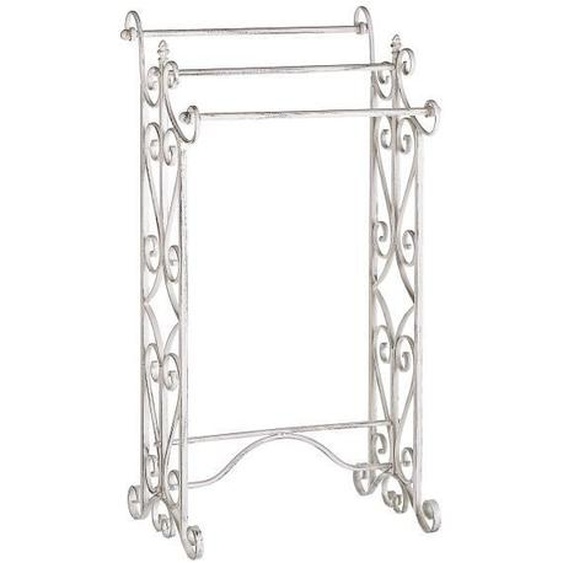Echelle porte-serviettes en métal blanc effet vieilli CHILLAN