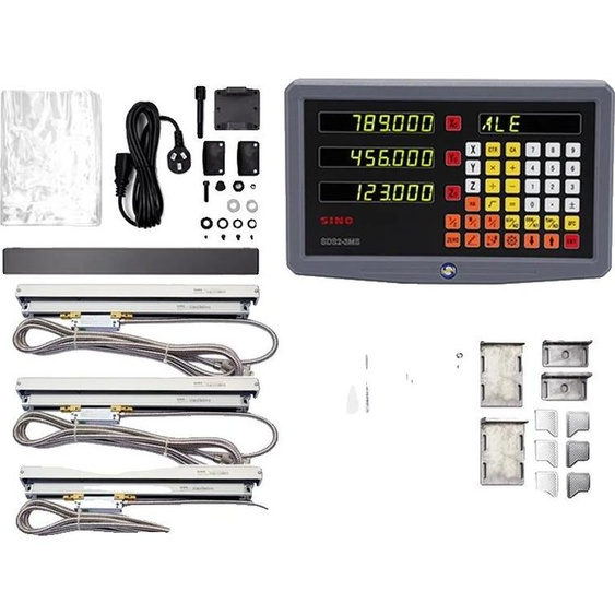 Échelle Verre à grille linéaire, affichage numérique, compatibilité 3 axes, résolution haute précision, DRO-3PCS KA500