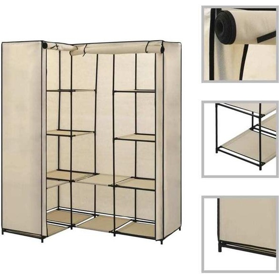 Eckkleiderschrank Creme 130 x 87 x 169 cm