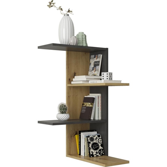 Eckregal HAARLEM in Artisan Eiche Dekor-Matera - 44,5x77x44,5cm (BxHxT)