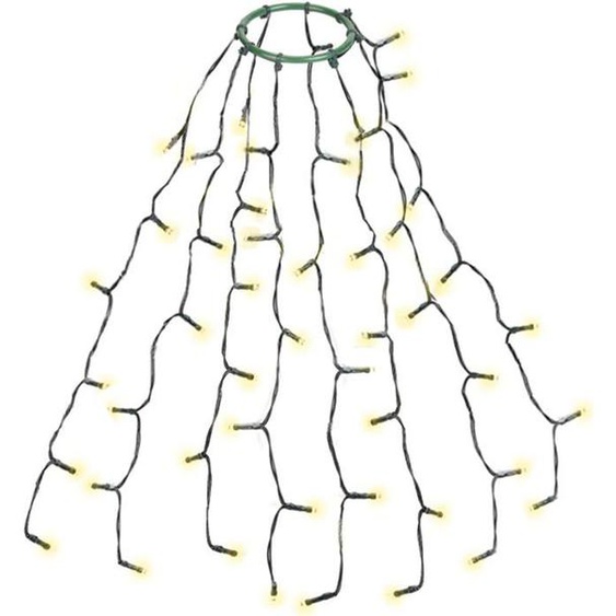 Éclairage de sapin de Noël 0,6m avec anneau et 8 guirlandes,chaîne lumineuse 48 LED,sapin de Noël,éclairage de Noël étanche blanc