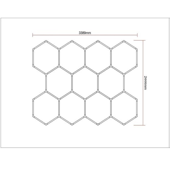 Éclairage LED pour garage Waben - Plafonnier hexagonal - Système à 11 points de fixation - 220-240V - 6500K (blanc froid) - Idéal pour atelier et préparation automobile