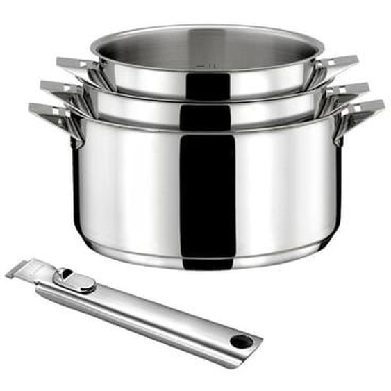Eclipse - Série de 3 casseroles 16/18/20 cm inox avec poignée