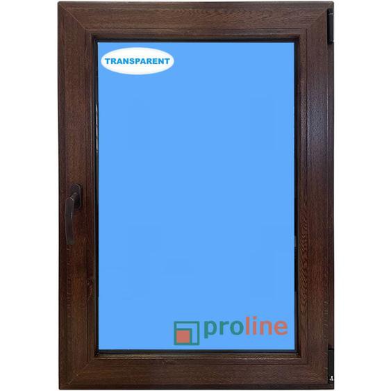 Eco-blu - Fenêtre pvc H1000 mm x L700 mm Noyer Oscilo-battante Tirant droite Verre Transparent