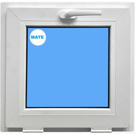 Fenêtre pvc H400 mm x L400 mm Blanc, à Soufflet Abattant Verre Dépoli
