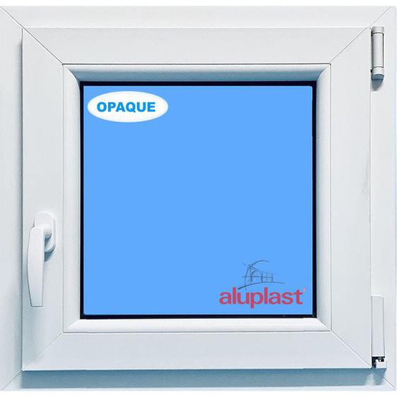 Eco-blu - Fenêtre pvc H500 mm x L500 mm Blanc, Oscillo-Battante Tirant Droit Verre Dépoli
