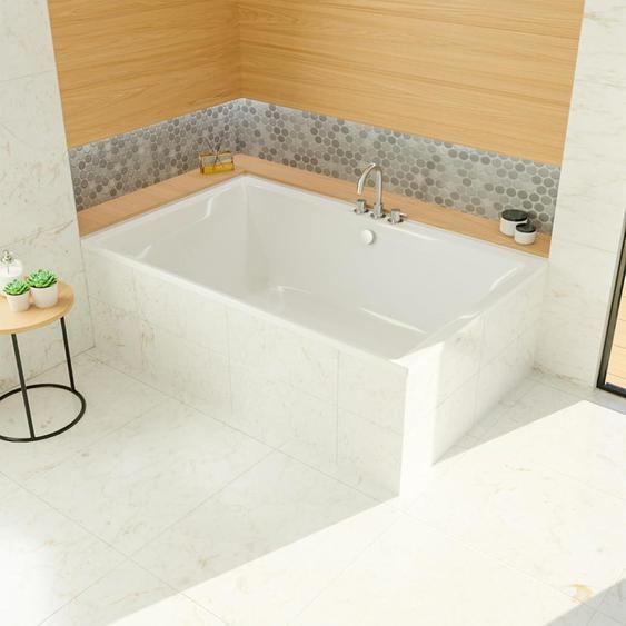 ECOLAM Baignoire Crown LUX 190x120 cm pour deux personnes | bain Duo | qualité supérieure | siphon + pieds + silicone | Ensemble complet