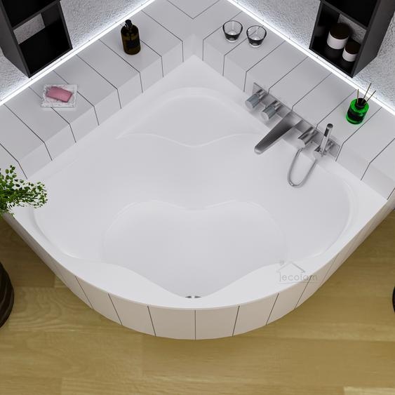 ECOLAM Baignoire dangle SELMA 150 x 150 cm + Garniture découlement Alcaplast Pieds + silicone