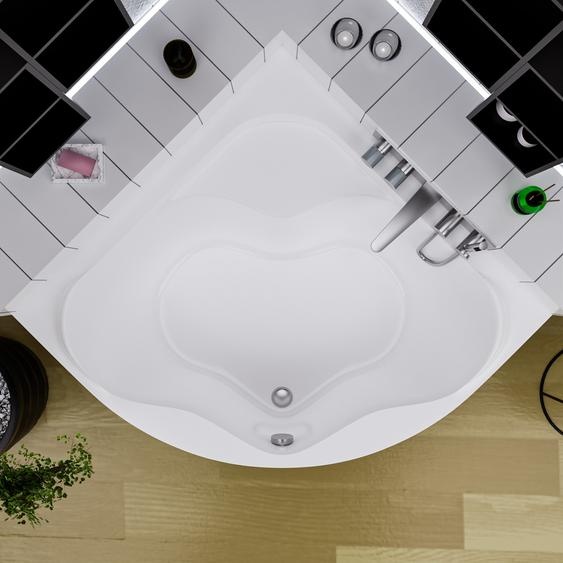 ECOLAM Baignoire dangle SELMA 150 x 150 cm + support de baignoire en polystyrène Baignoire dangle pieds + Garniture découlement