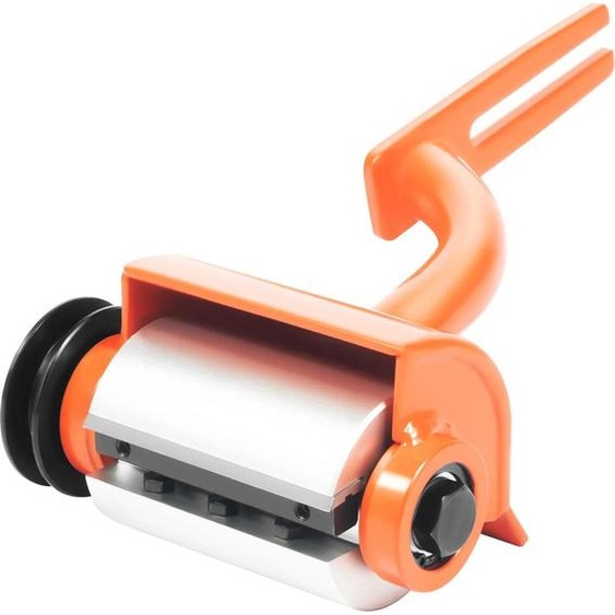 Écorceuse - Accessoire décorçage pour tronçonneuse - Lames réglables - Acier inoxydable - Rapport de transmission par poulie 2:3 - Orange
