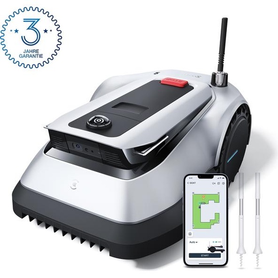 ECOVACS Robot de tonte GOAT G1-2000 avec système intelligent dévitement des obstacles 3D Sliver One Size
