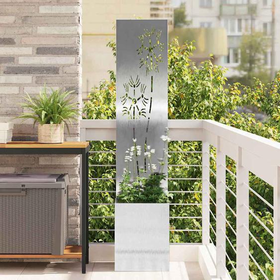 Écran de confidentialité de jardin Floral Argent 32 x 140 cm