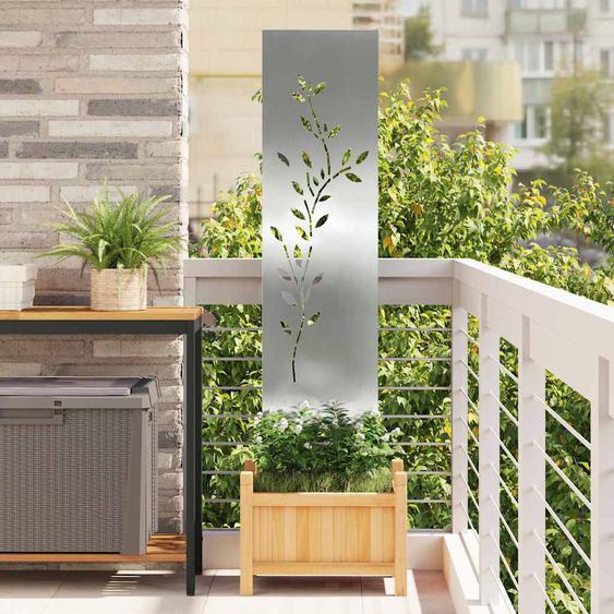 Écran de confidentialité de jardin Floral Argent 32 x 140 cm