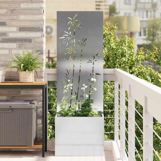 Écran de confidentialité de jardin Floral Argent 50 x 140 cm