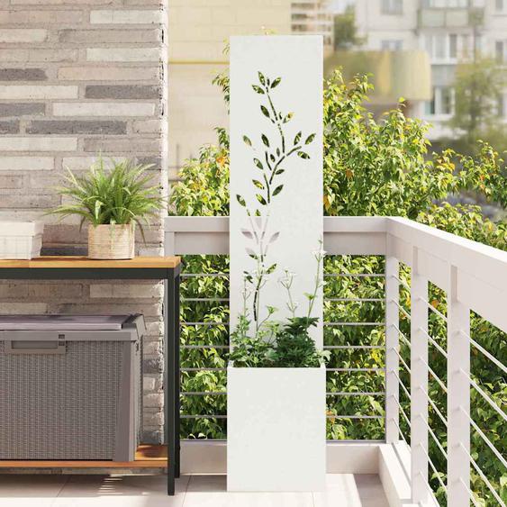 Écran de confidentialité de jardin Floral Blanc 32 x 140 cm