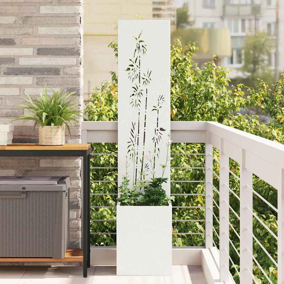 Écran de confidentialité de jardin Floral Blanc 32 x 140 cm