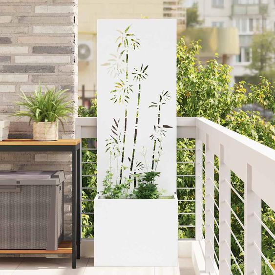 Écran de confidentialité de jardin Floral Blanc 50 x 140 cm