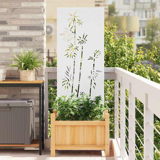 Écran de confidentialité de jardin Floral Blanc 50 x 140 cm