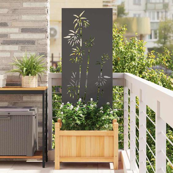 Écran de confidentialité de jardin Floral Noir 50 x 140 cm