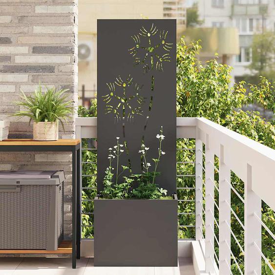Écran de confidentialité de jardin Floral Noir 50 x 140 cm