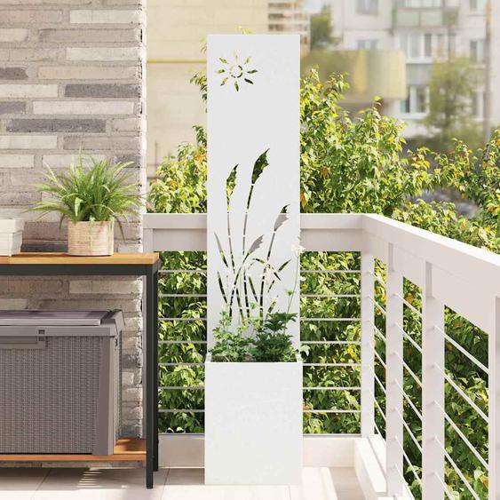 Écran de confidentialité de jardin Fretwork Blanc 32 x 140 cm