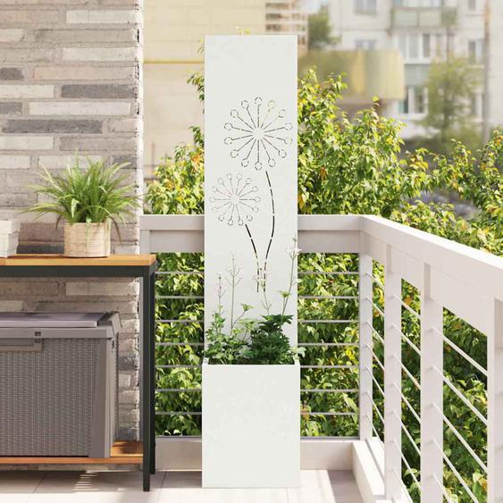 Écran de confidentialité de jardin Fretwork Blanc 32 x 140 cm
