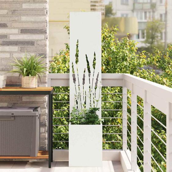 Écran de confidentialité de jardin Fretwork Blanc 32 x 140 cm
