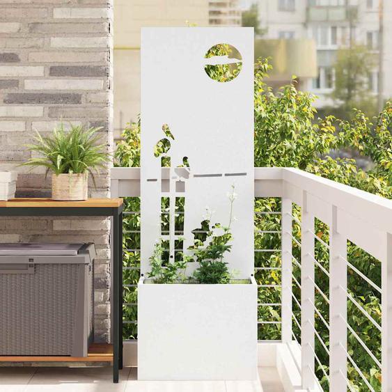 Écran de confidentialité de jardin Fretwork Blanc 50 x 140 cm