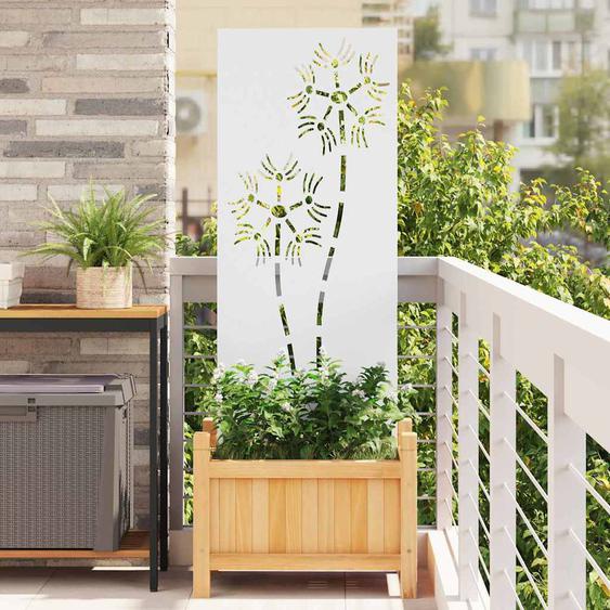 Écran de confidentialité de jardin Fretwork Blanc 50 x 140 cm