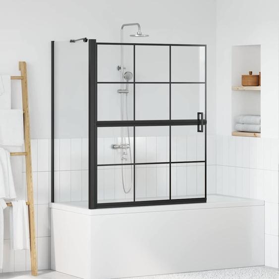 Écran de douche de bain Noir et Transparent 116 x 68 x 128 cm