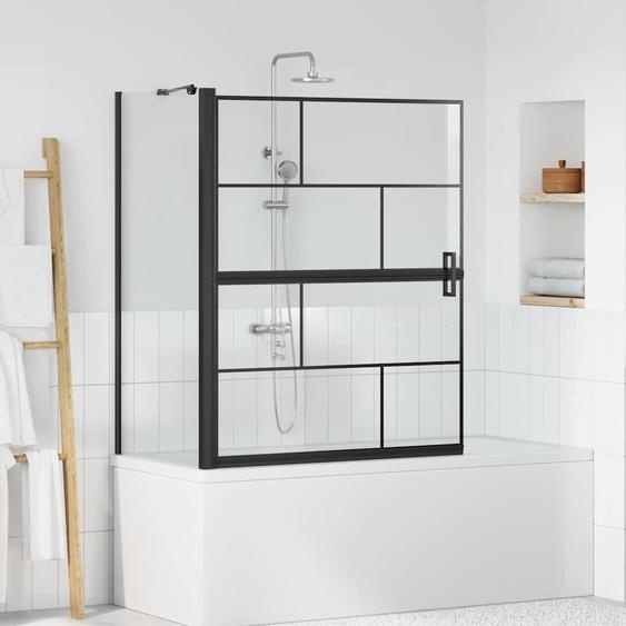 Écran de douche de bain Noir et Transparent 116 x 68 x 128 cm