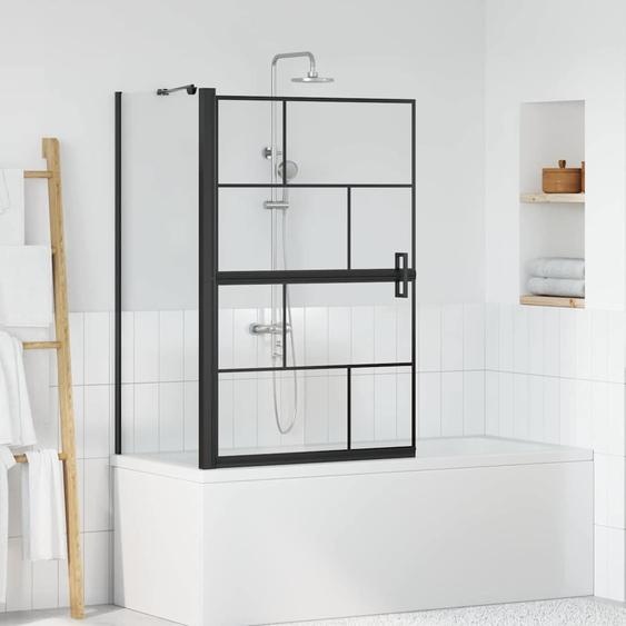 Écran de douche de bain Noir et Transparent 116 x 68 x 128 cm