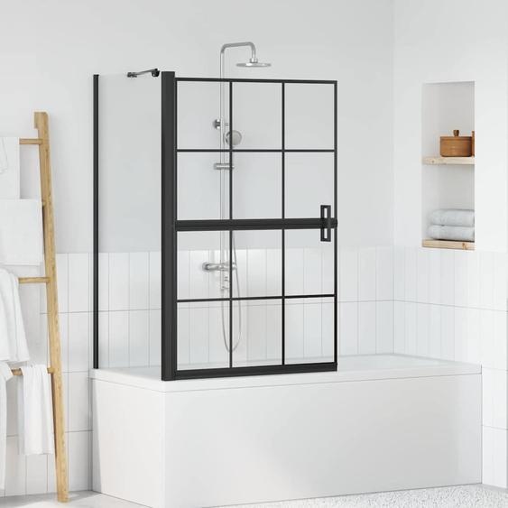 Écran de douche de bain Noir et Transparent 116 x 68 x 128 cm