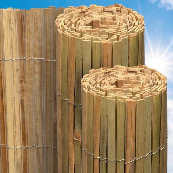 Écran dintimité en bambou 100x600 cm - Tapis en bambou résistant aux intempéries comme brise-vent pour jardin & balcon - Écran naturel robuste en bambou naturel.