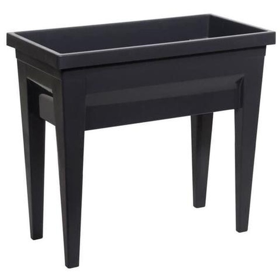 EDA - Espace potager avec table City Veg+Table - 73 x 38,5 x h 68 cm - 57 l - Gris anthracite