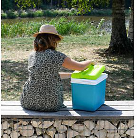 EDA Glacière, plastique, 35 litres, gris / bleu lagune