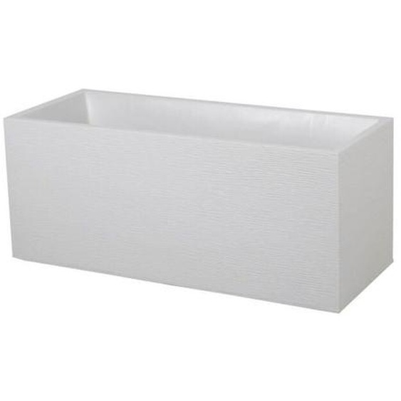 EDA - Jardinière plastique Graphit 98L - Blanc cérusé