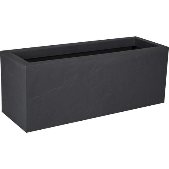 EDA - Jardinière rectangulaire Volcania Up effet pierre 57 l Anthracite