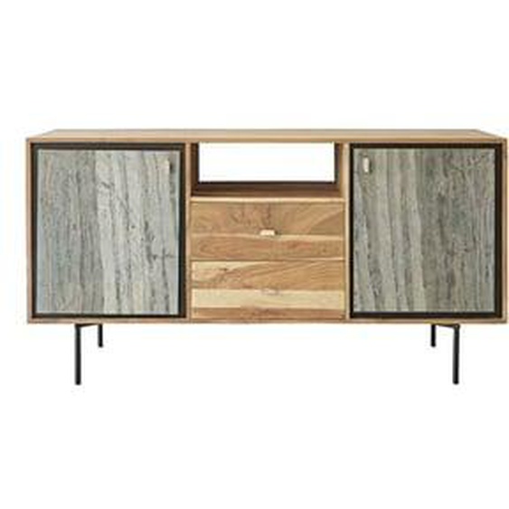 EDEN ROCK  Meuble de salle de bain en acacia massif et pierre naturelle 155 cm