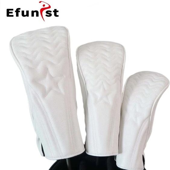Efunist Couvre-chef de Golf en bois, couverture en cuir PU pour Club de Golf, pour conducteur Fairway, ensemble de protection hybride étanche, accessoires de Golf