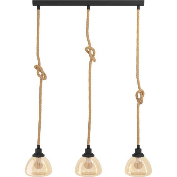 Eglo 43192 RAMPSIDE E27 triple lampe à suspendre 895x195mm noir ambre