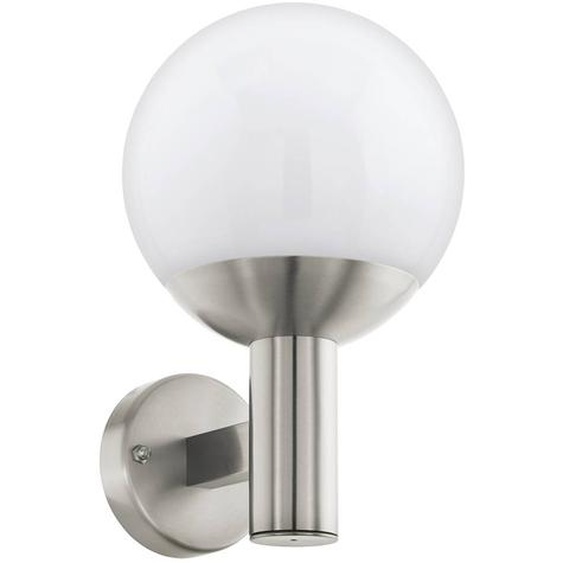 Eglo 900265 NISIA-Z LED Applique murale/plafonnier dextérieur 9W Acier inoxydable Blanc IP44 Dimmable