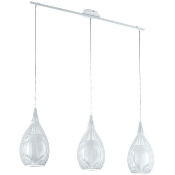 Eglo 94388 Razoni Lampe à suspendre acier blanc verre satiné acier blanc