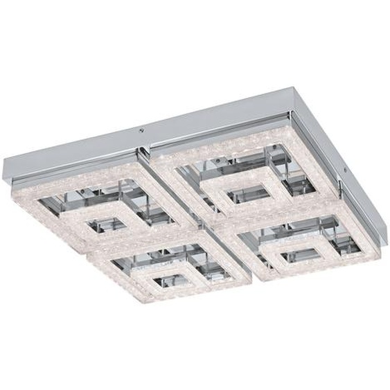 Eglo 95661 Fradelo LED Plafonnier 52 x 52cm 5000lm Chrome Clair