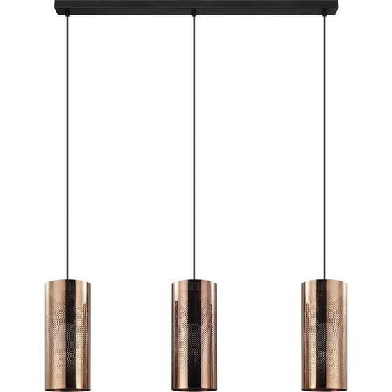 EGLO Suspension Tabiago, lampe à suspendre vintage, industrielle, lampe à suspendre en acier noir, or rose, lampe de table à manger, lampe de salon suspendue, E27