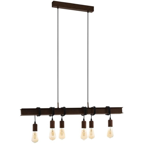 EGLO Suspension Townshend 4 brun antique 6 lampes