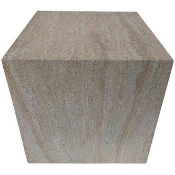 Eida - Table dappoint carrée effet travertin 40x40cm - Couleur - Beige