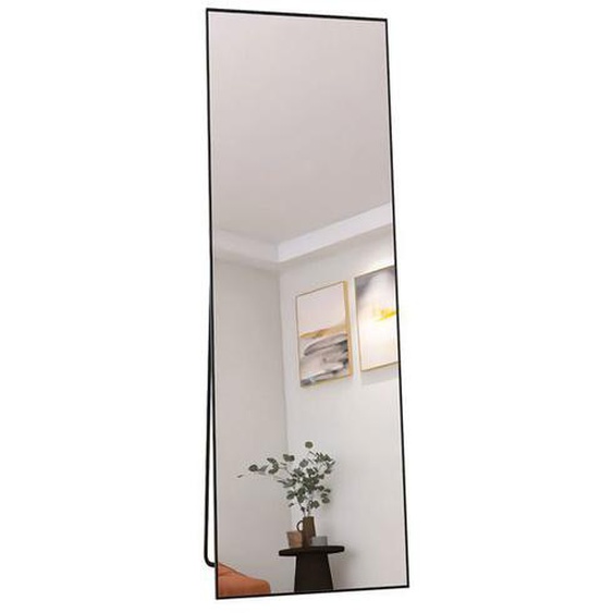 EIFSON 162×53cm  Miroir sur Pied Rectangle - Miroir Long - Miroirs de Chambre avec Bordure en Bois - Noir