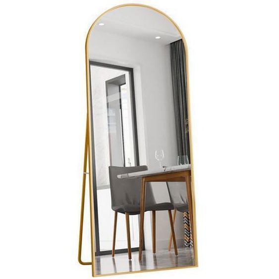 EIFSON 180×80cm Miroir sur Pied arque - Miroir Long - Miroirs de Chambre Alliage dAluminium avec Cadre - Doré